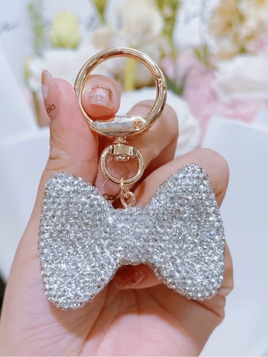 Accessories - Sparkly Bling Rhinestone Bow Keychain